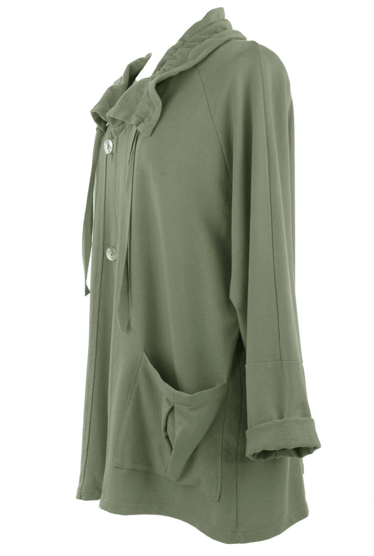 Rushed Collar Jersey Jacket