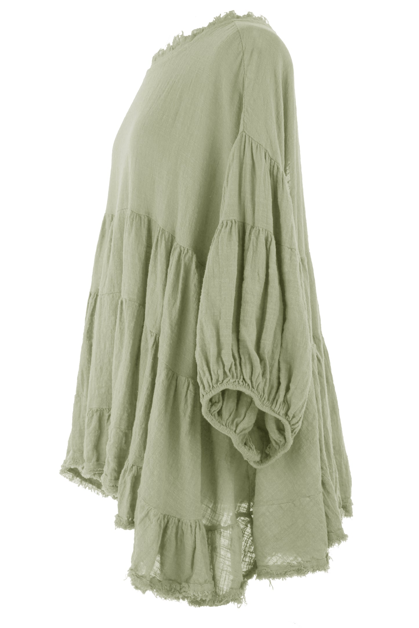 Balloon Sleeve Tiered Top