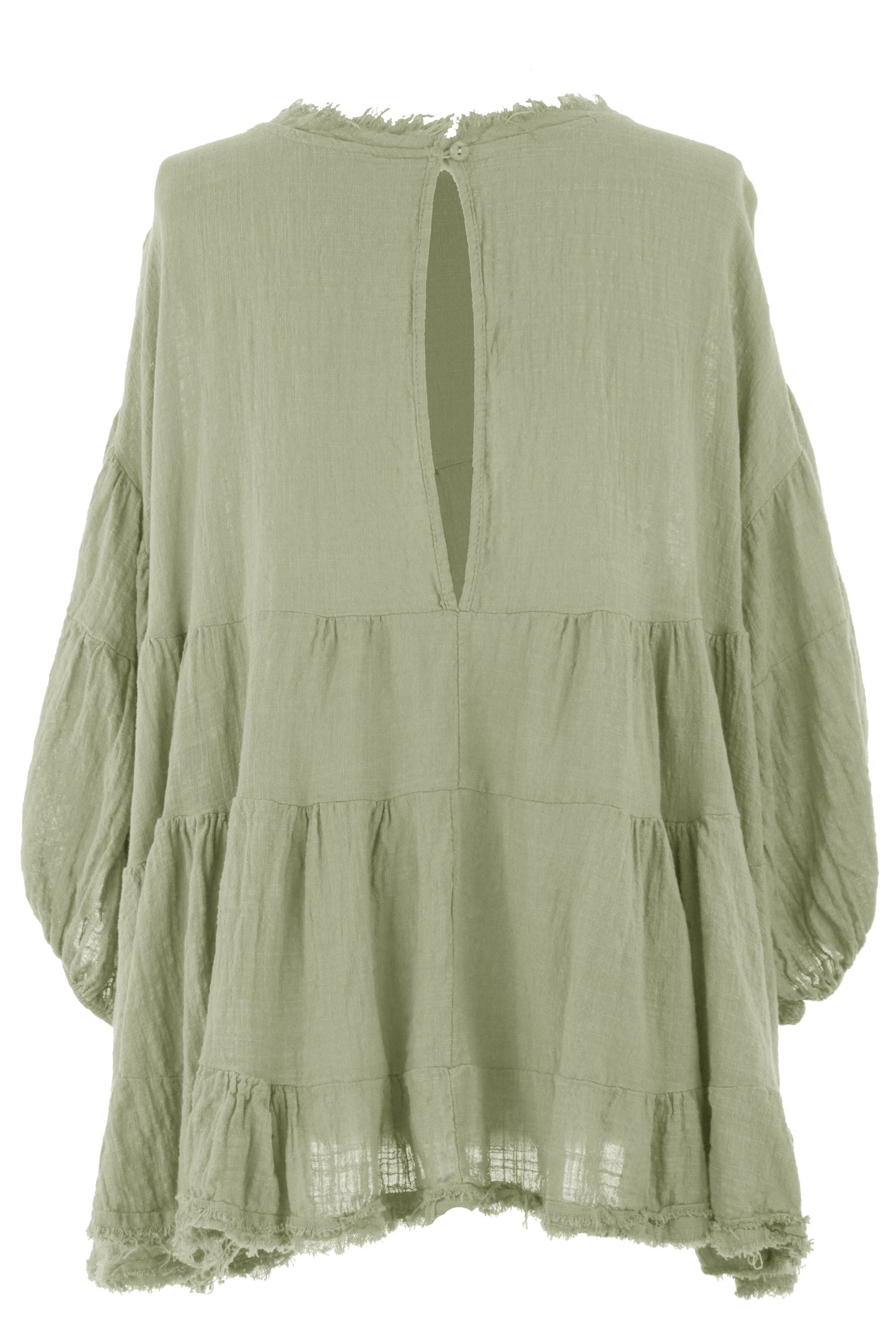 Balloon Sleeve Tiered Top