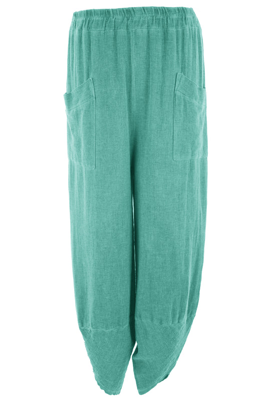 Cutout Ankle Teabag Linen Trouser