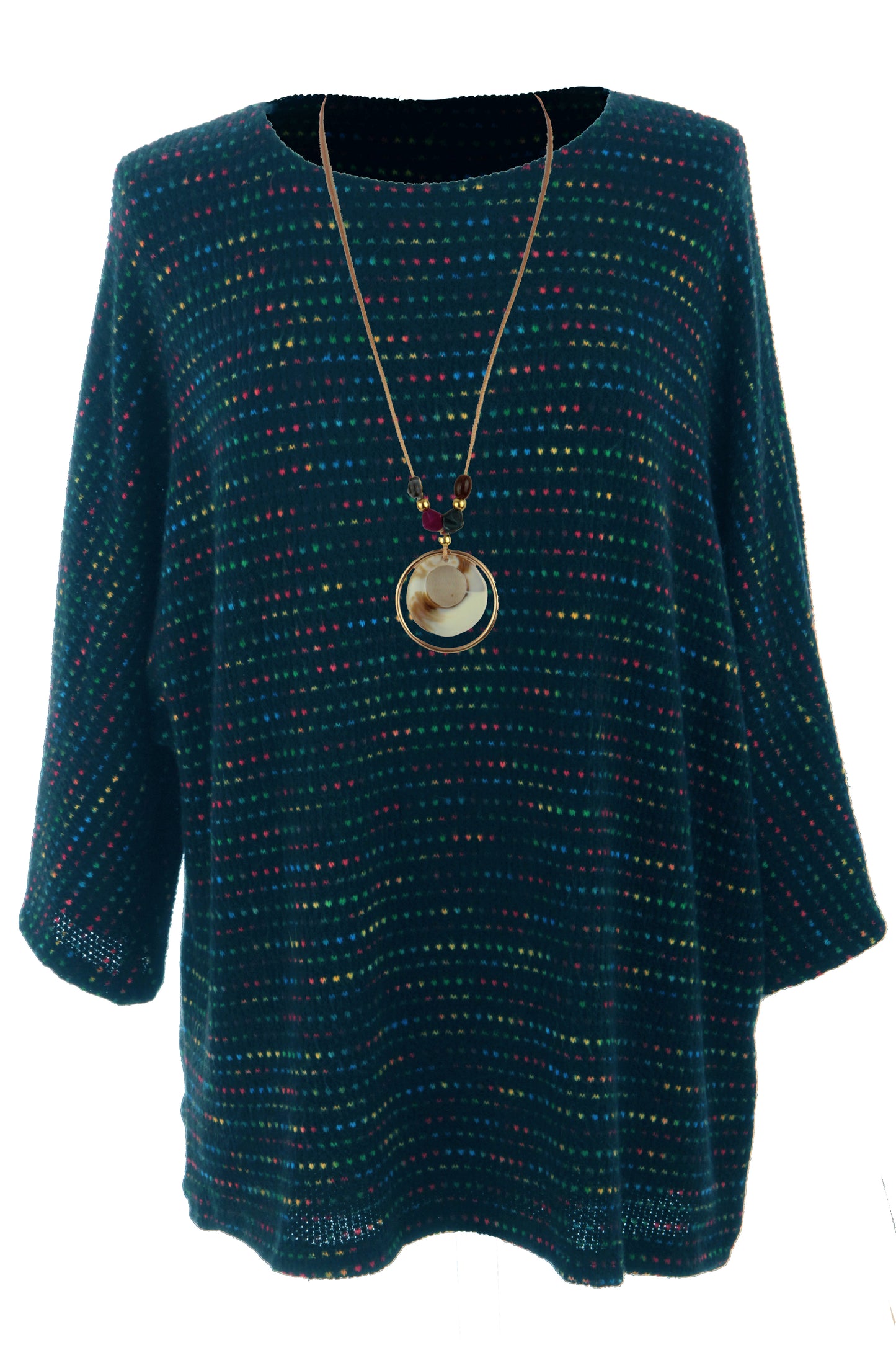 Batwing Tweed Necklace Top