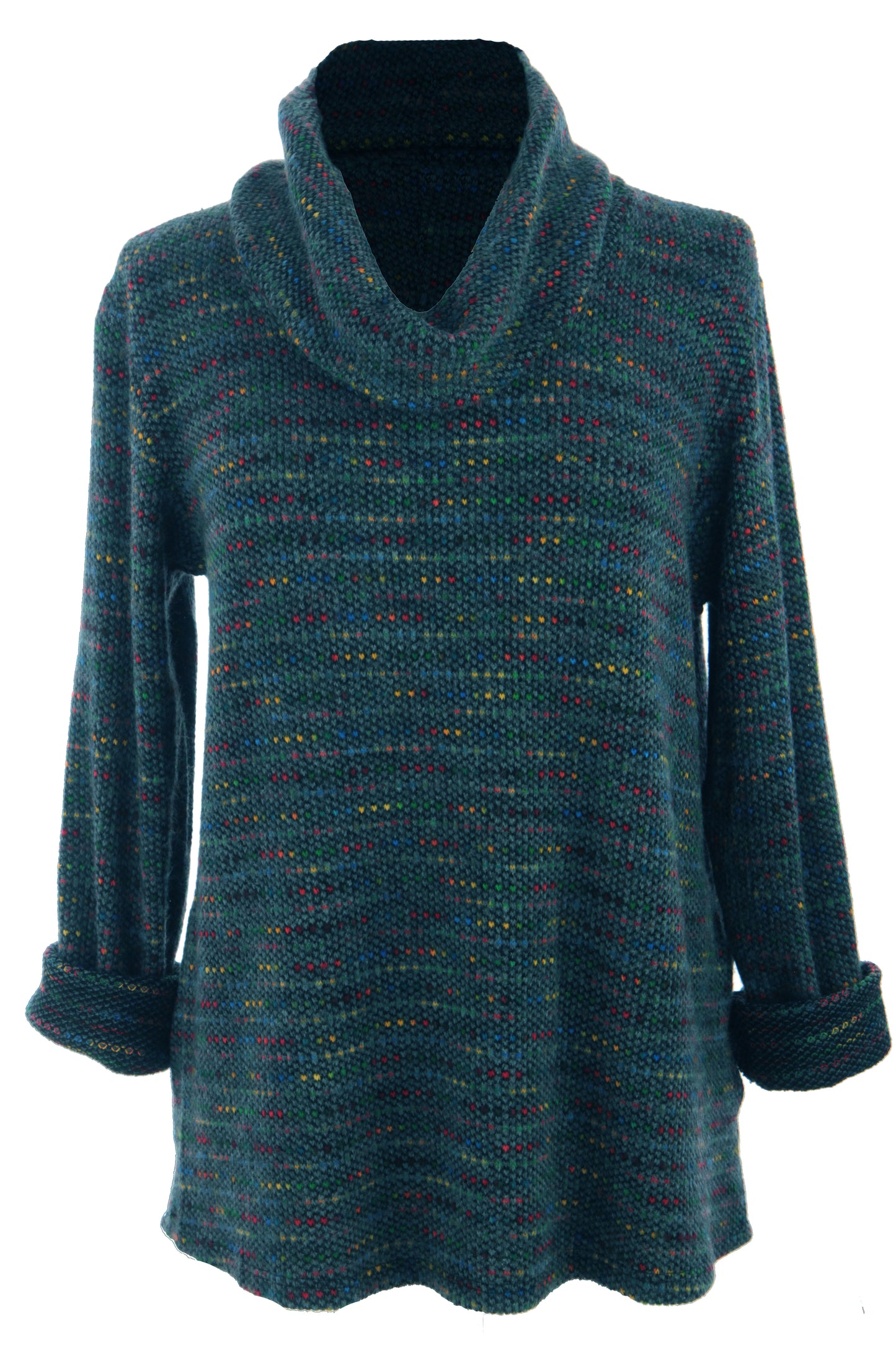 Cowl Neck Tweed Top