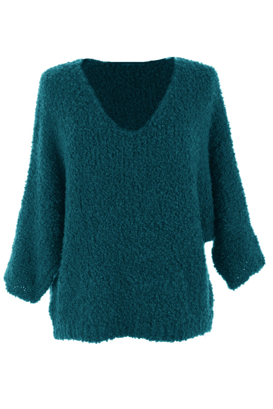 V Neck Boucle Jumper