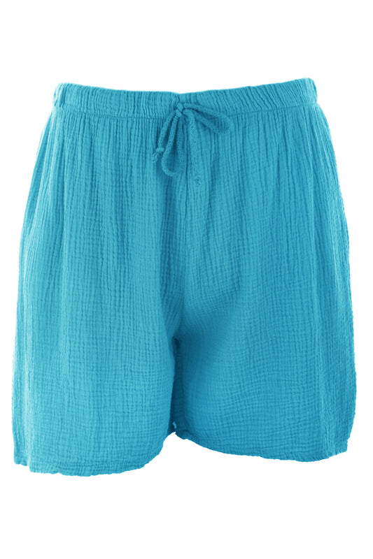 2 Pocket Cheesecloth Cotton Shorts