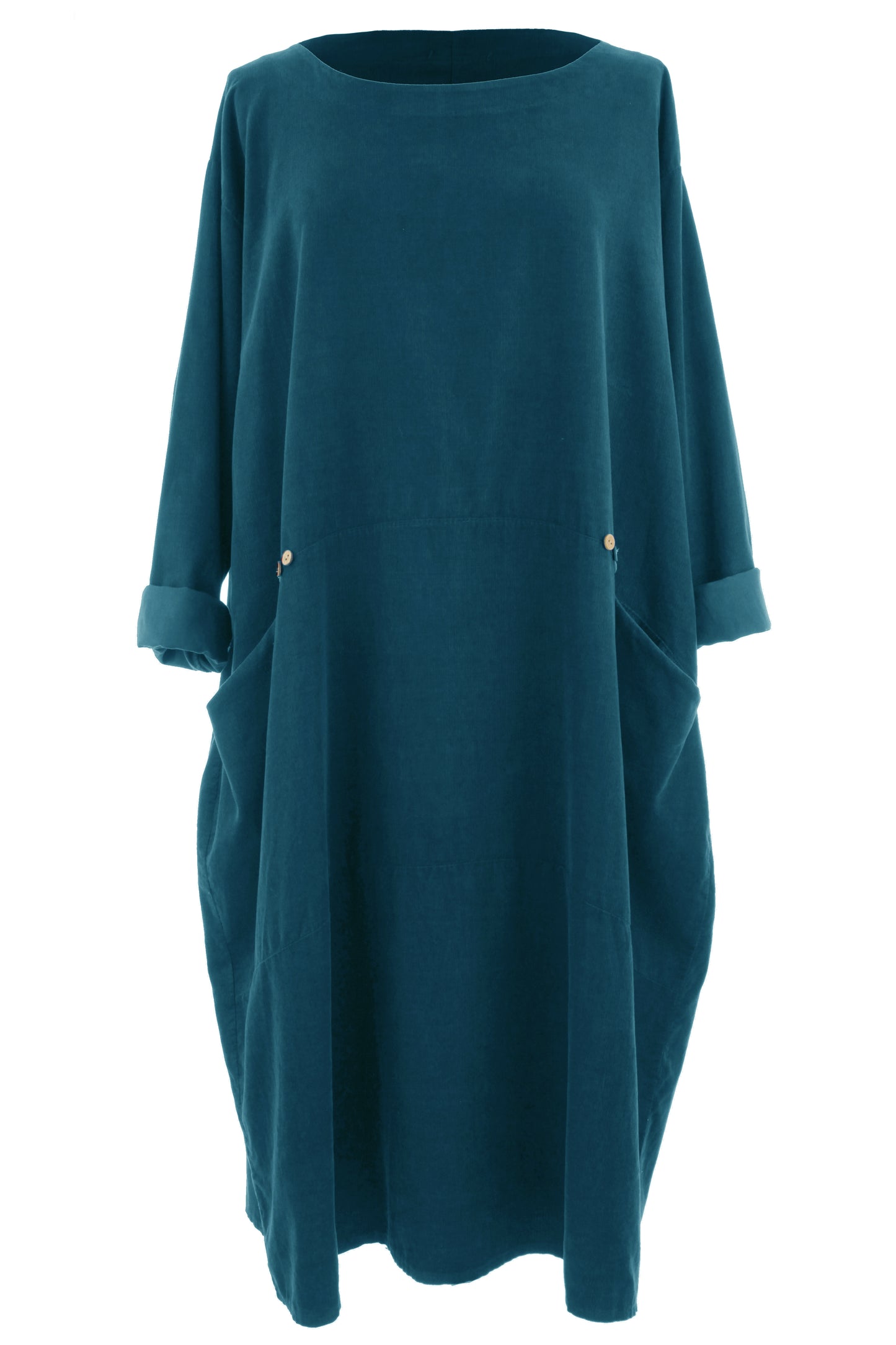 2 Pocket Button Detail Corduroy Midi