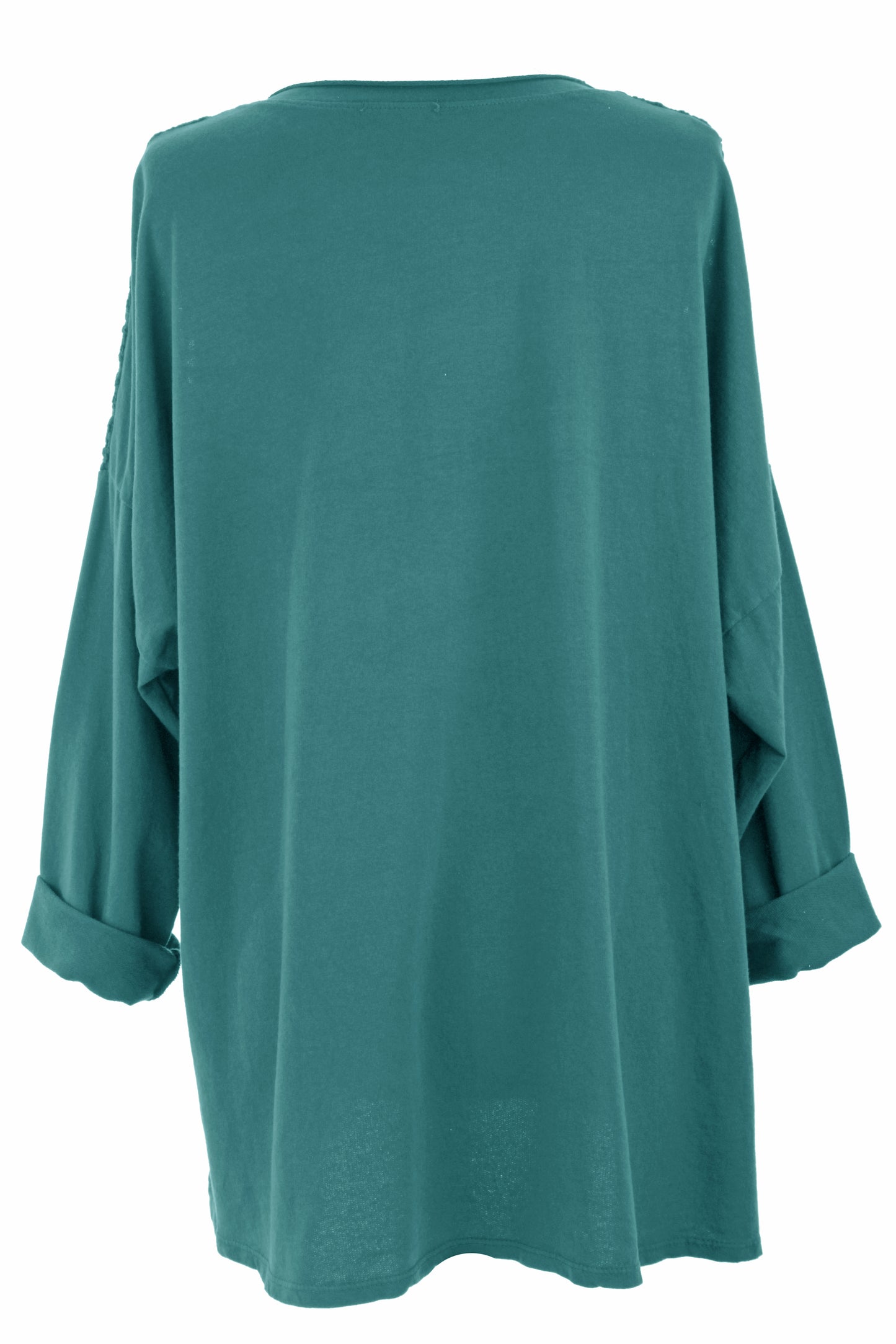 Flower Applique Crochet Jersey Top