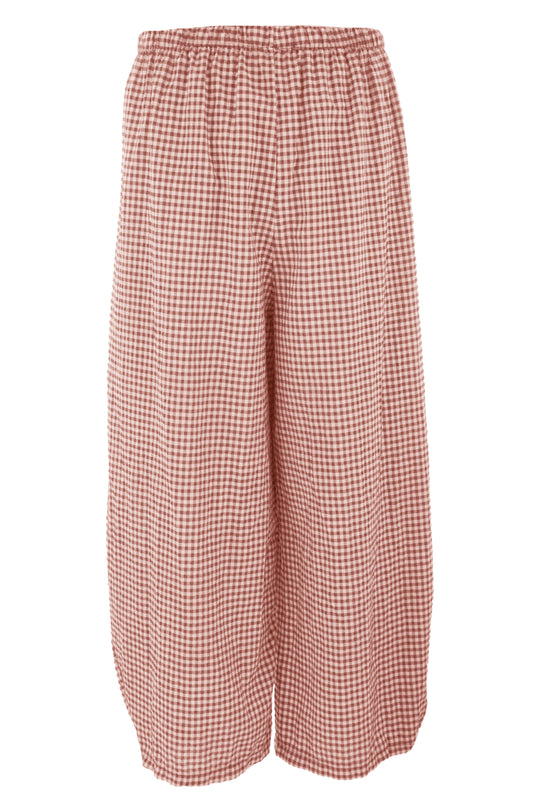 Barrel Leg Gingham Trouser