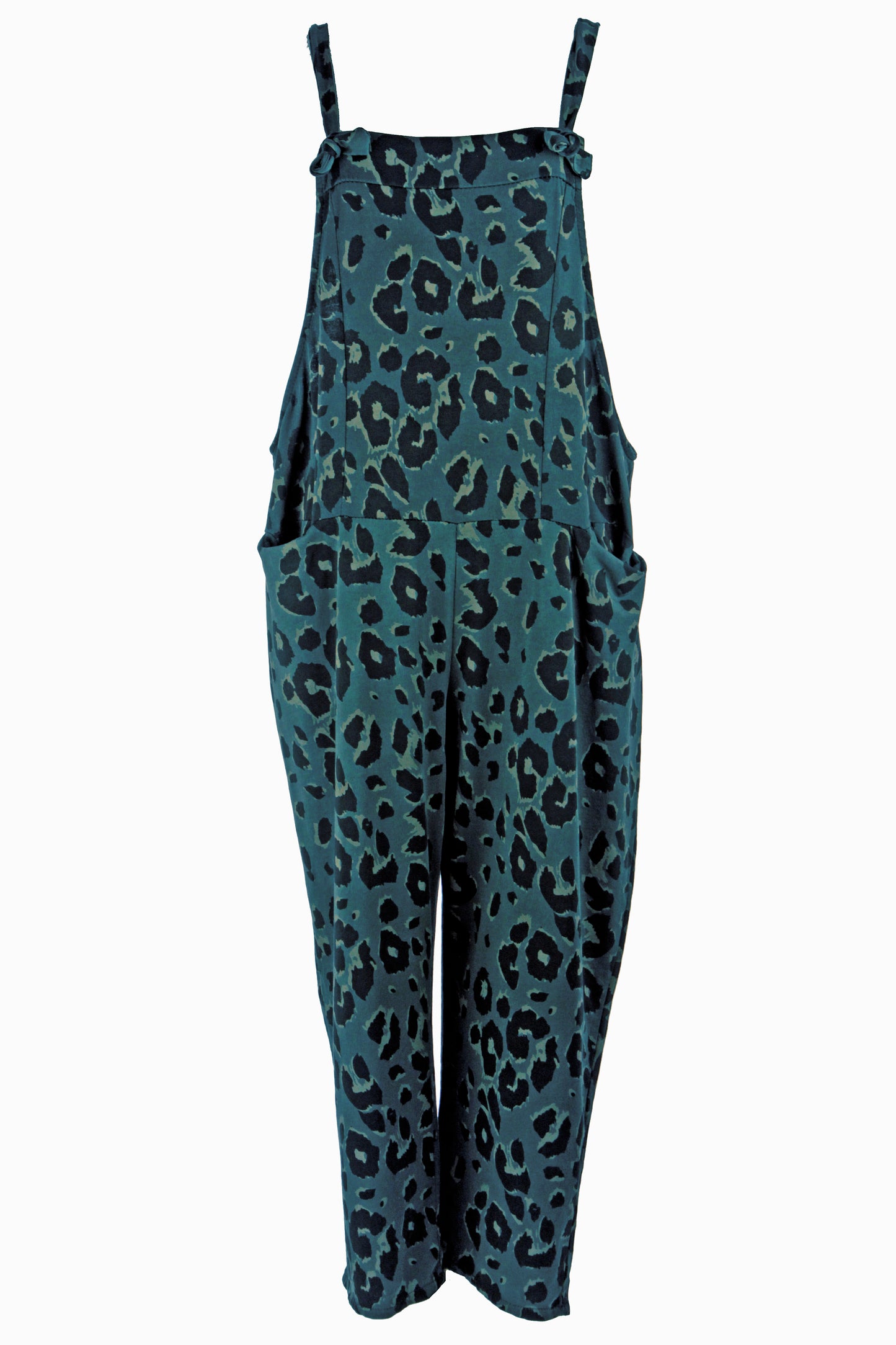 Leopard Jersey Dungarees
