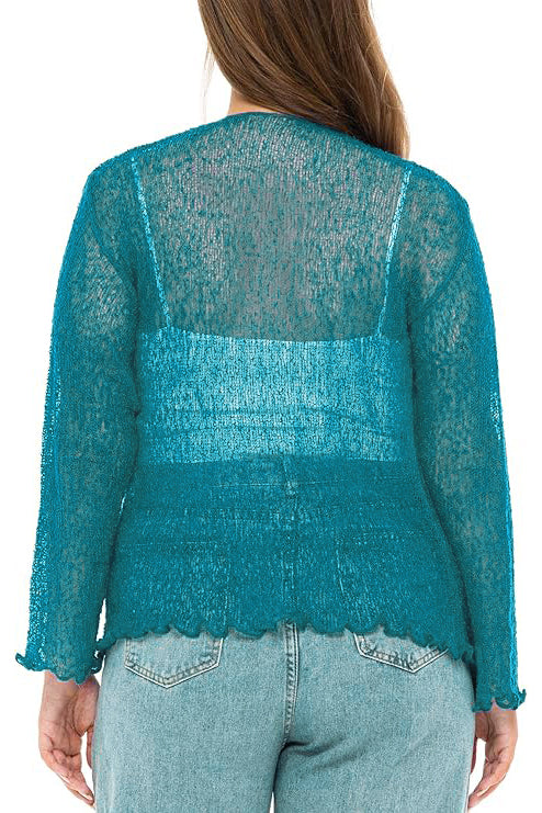 Tie Front Mesh Shrug