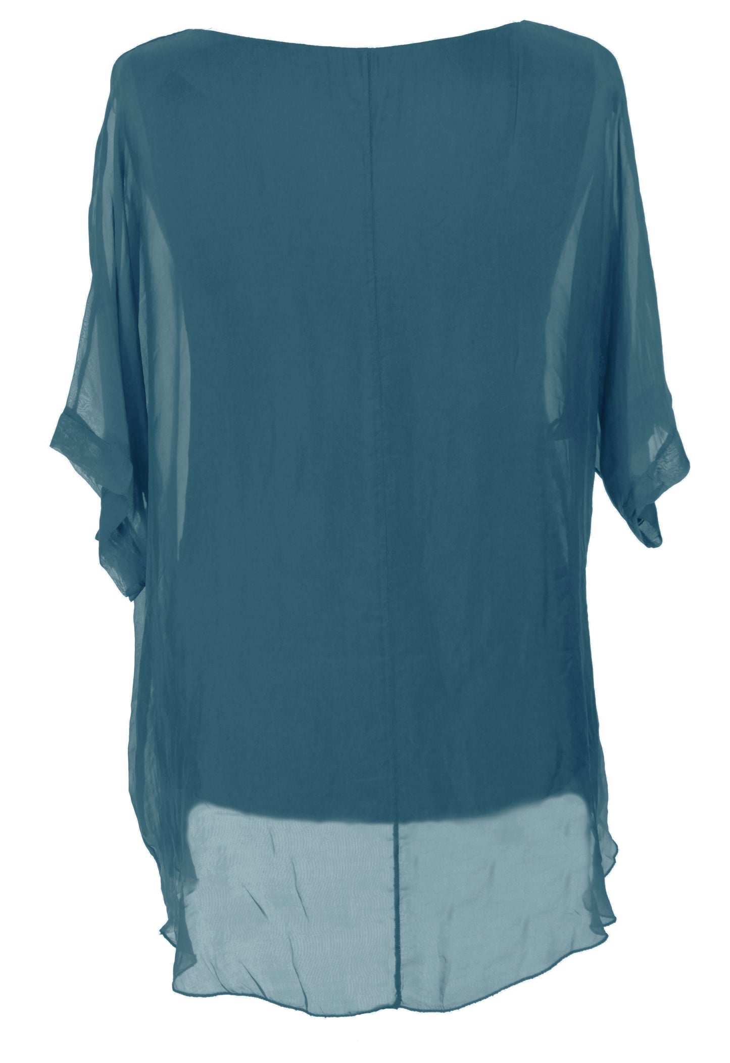 Frayed Hem Silk Top