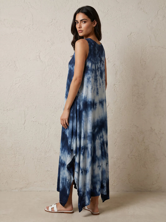 Sleeveless Tie Dye Midi Dress