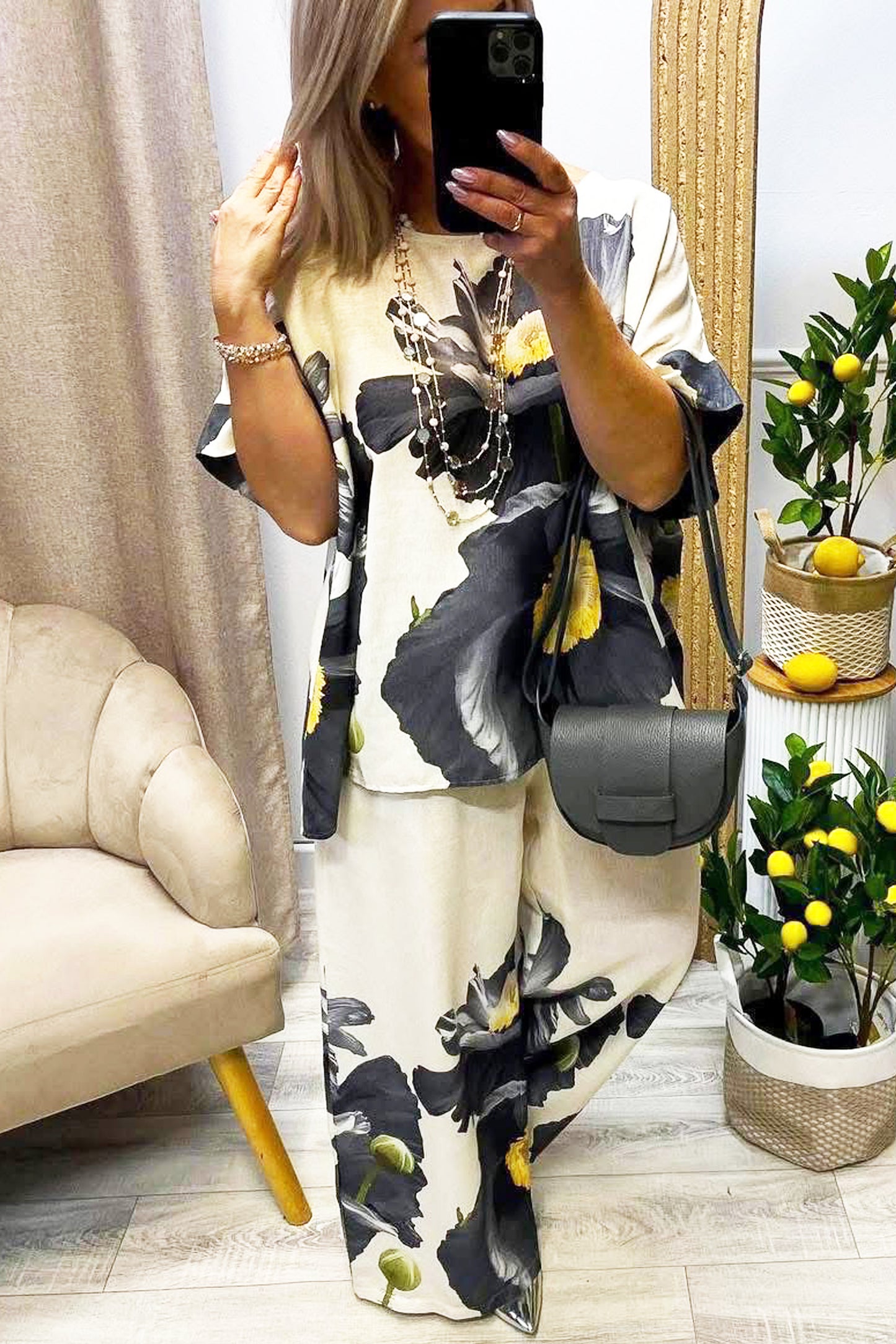 Floral Print Top Trouser Set