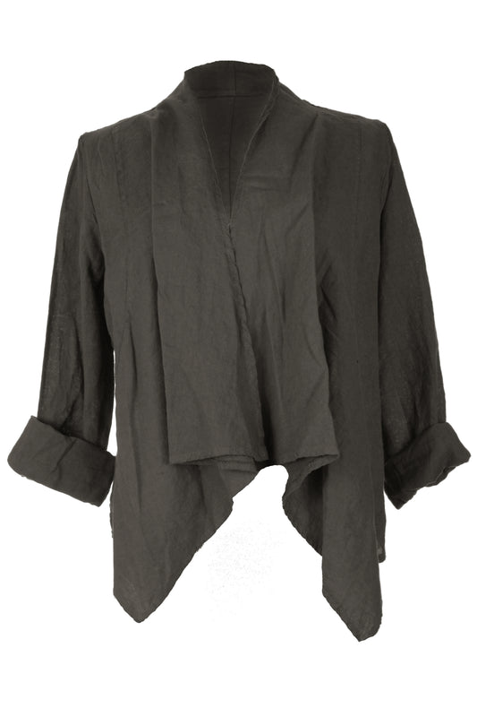 Waterfall Buckle Linen Jacket