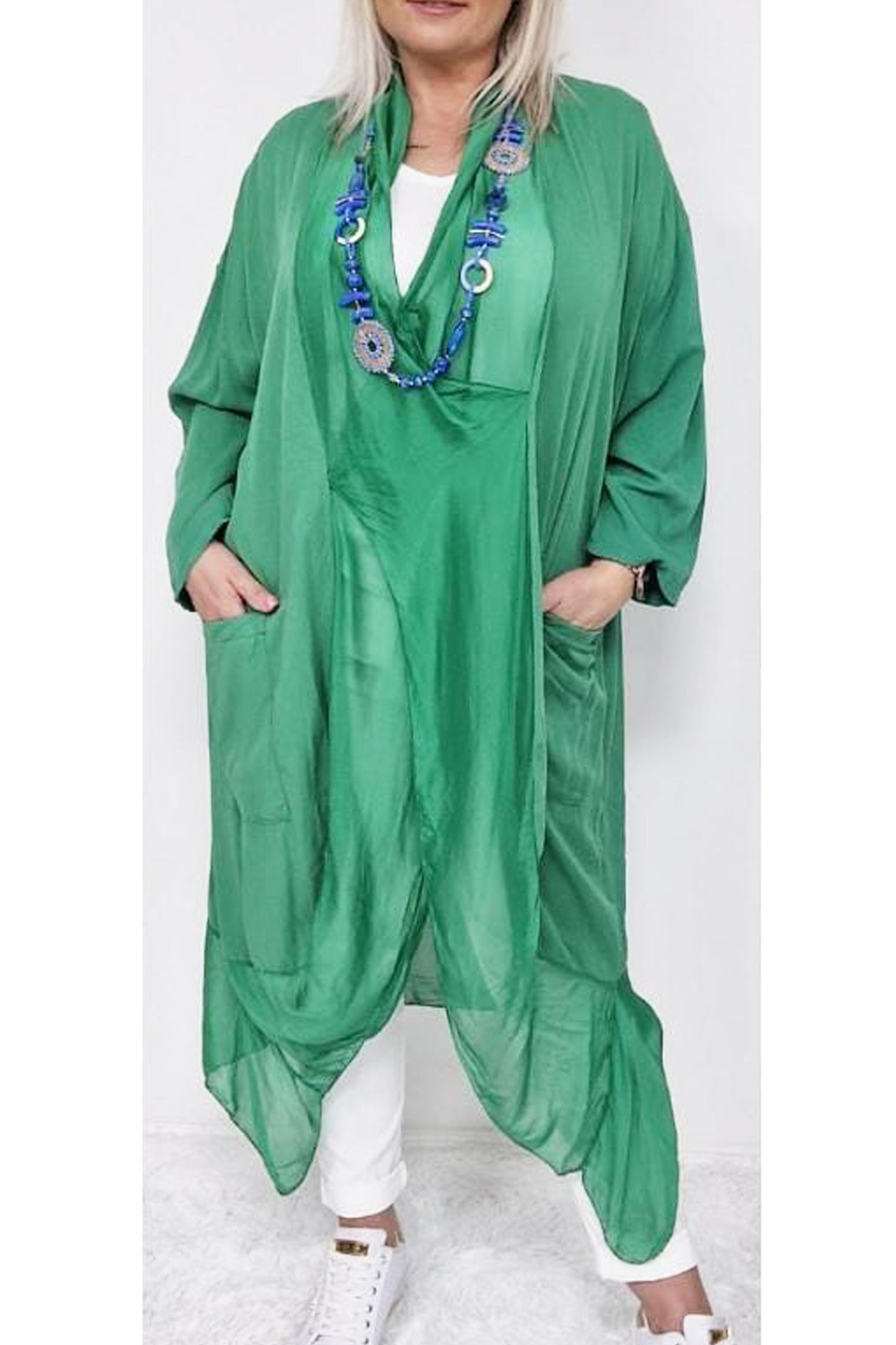 Crossover Silk Panel Tunic