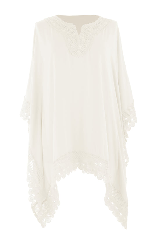 Crochet Trim Kaftan Top