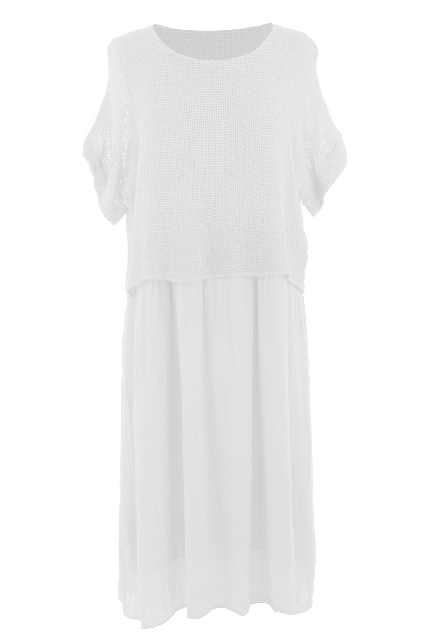 Mesh Shrug Cotton Midi