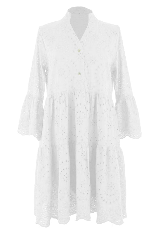 Broderie Anglaise Tiered Tunic Dress