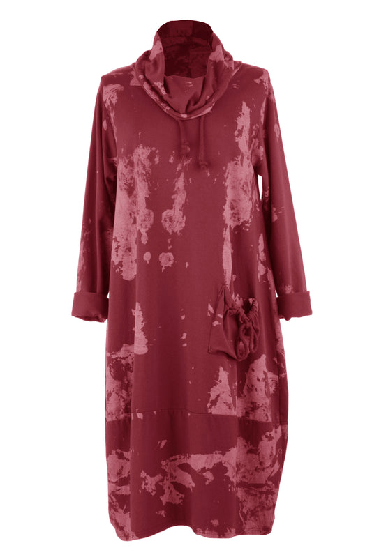 Splash Print Cowl Neck Dress