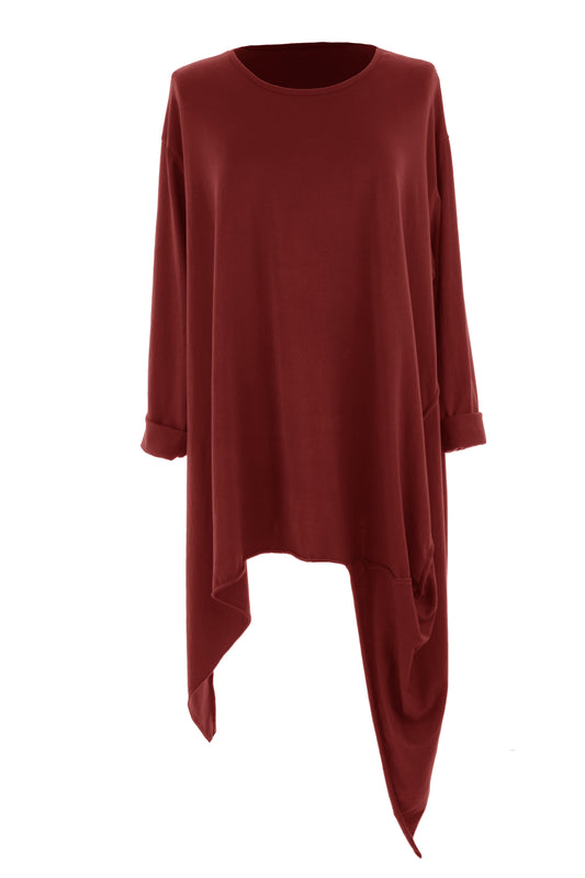 Asymmetric Hem Jersey Tunic