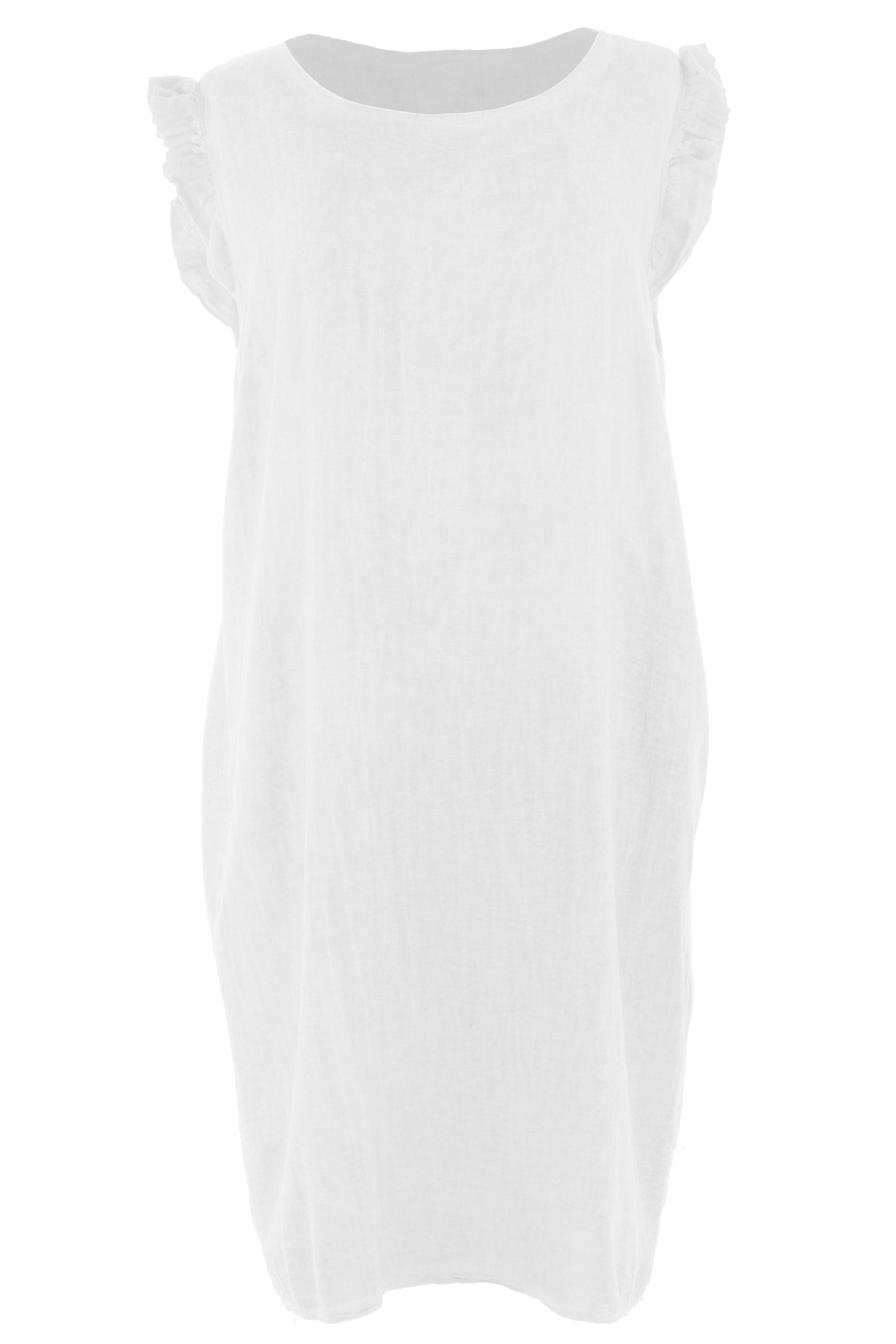 Sleeveless Button Back Linen Dress