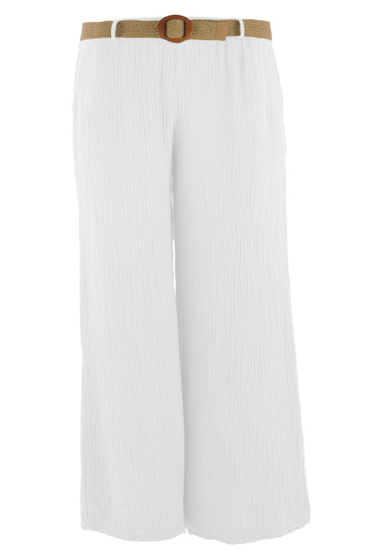 Cheesecloth Belted Trouser