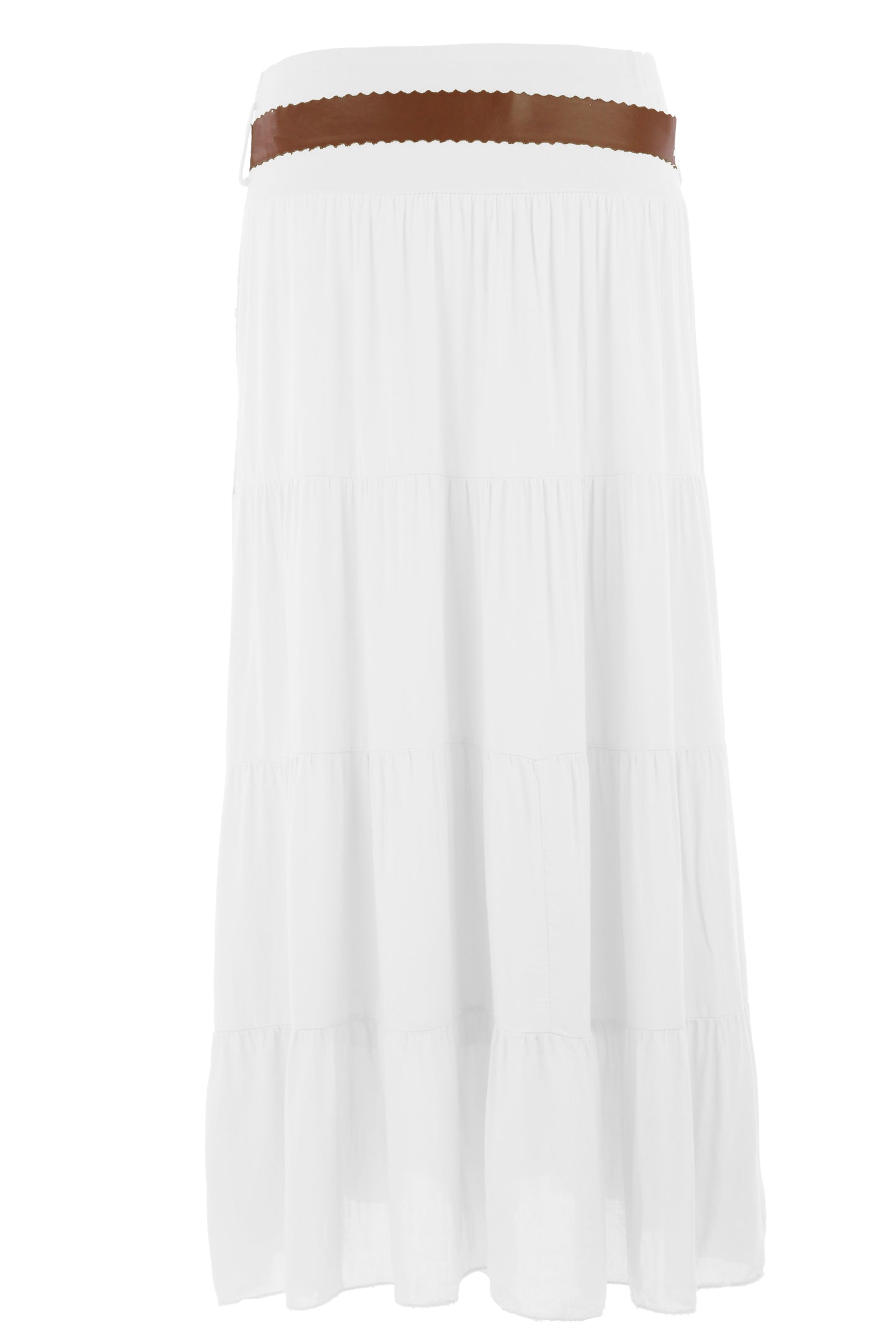 Crochet Tiered Belt Midi Skirt