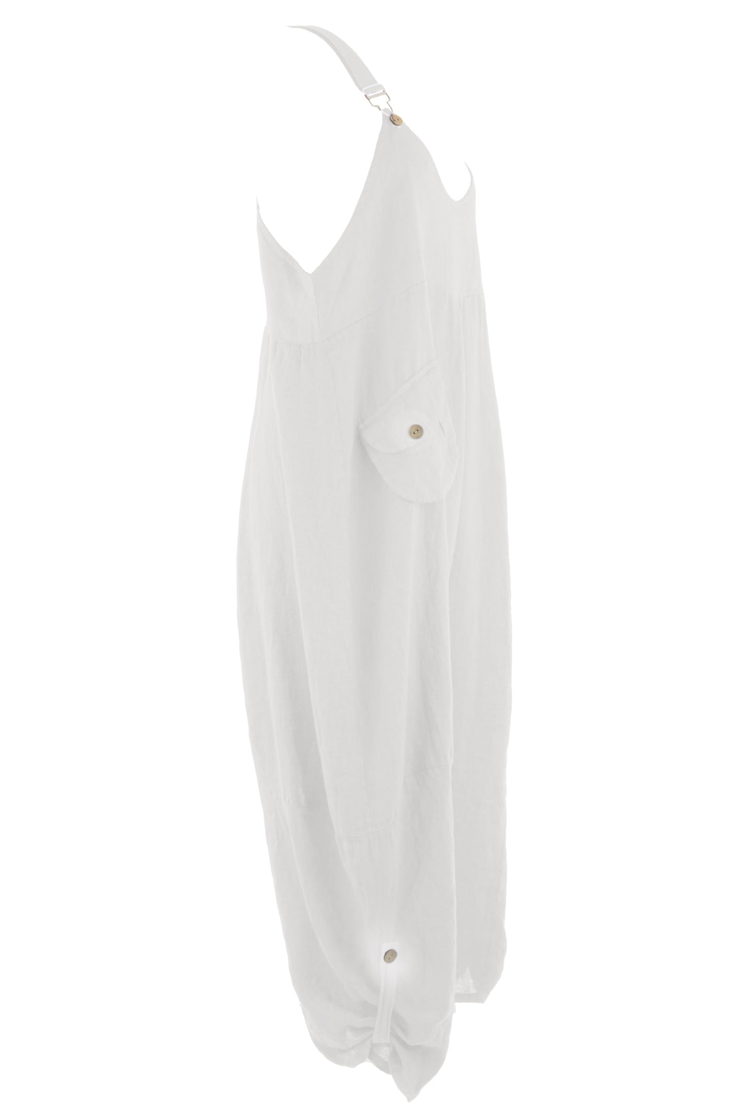 Flap Pocket Linen Jumpsuit