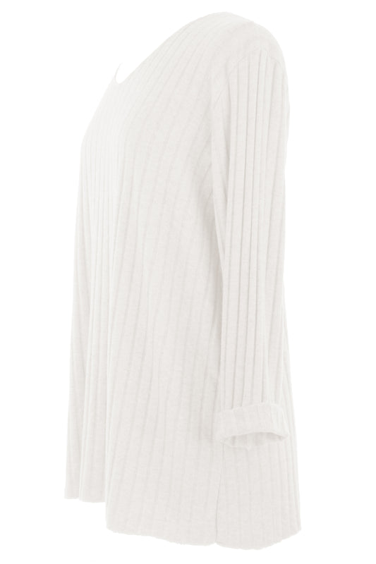 Ribbed Fine Knit Necklace Jumper