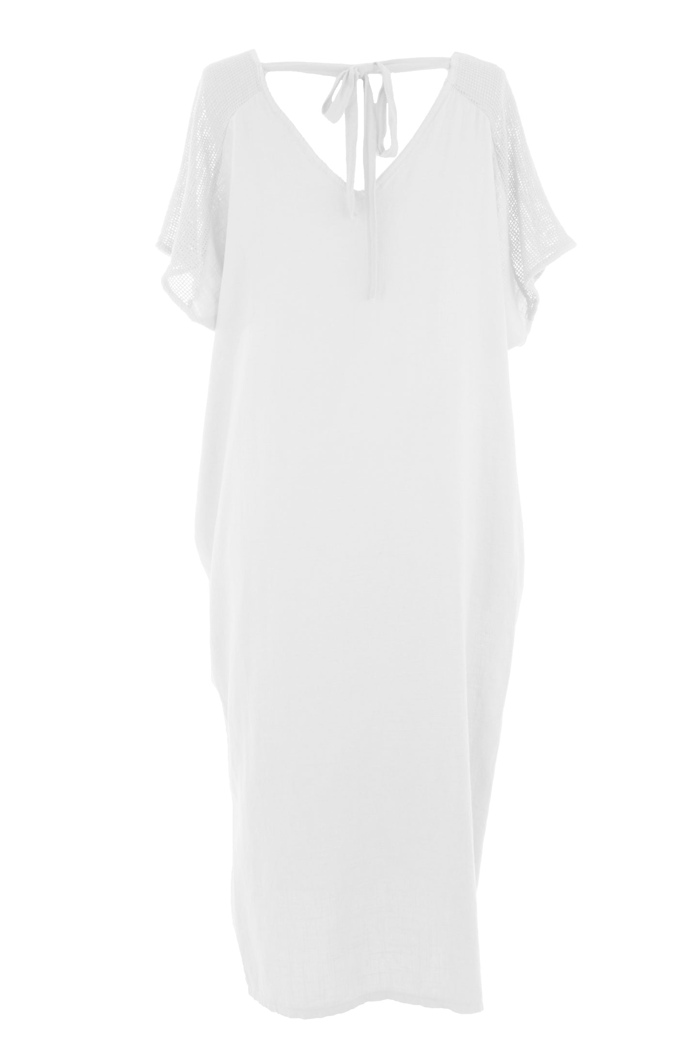 Tie Back Linen Dress