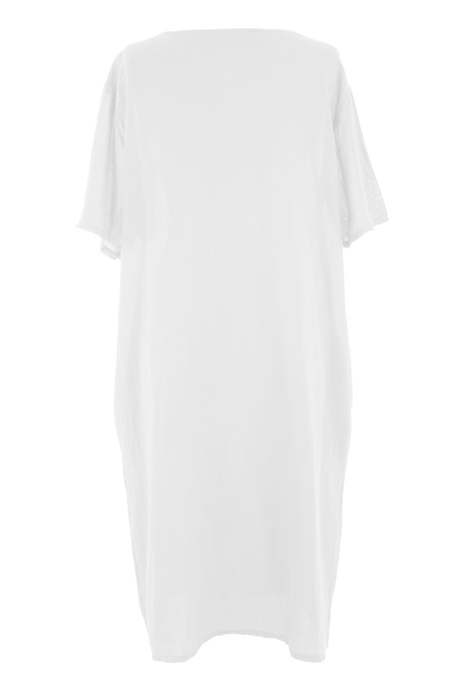 2 Tie Button Detail Cotton Dress