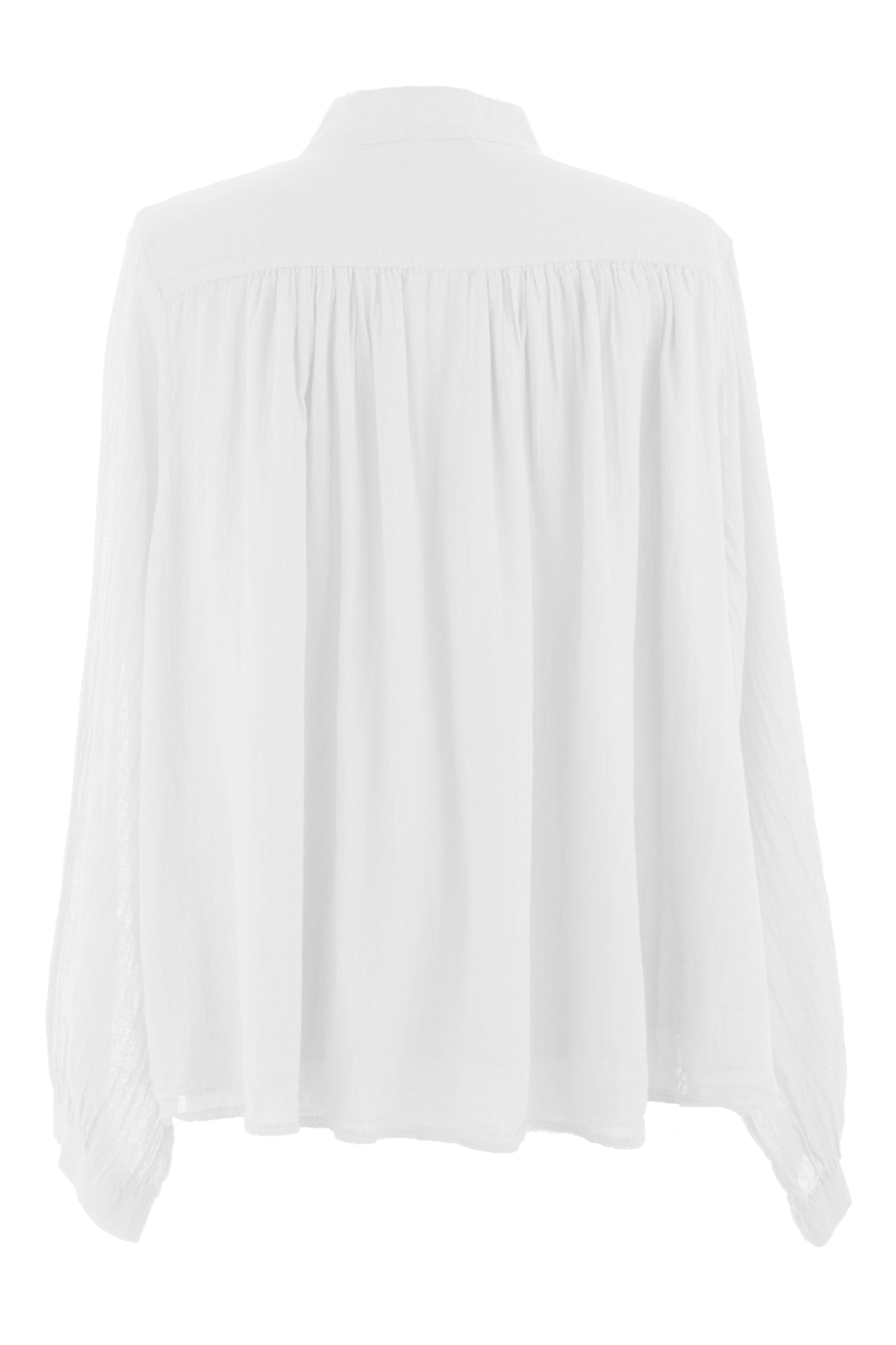 Ruched Shoulder Cotton Top