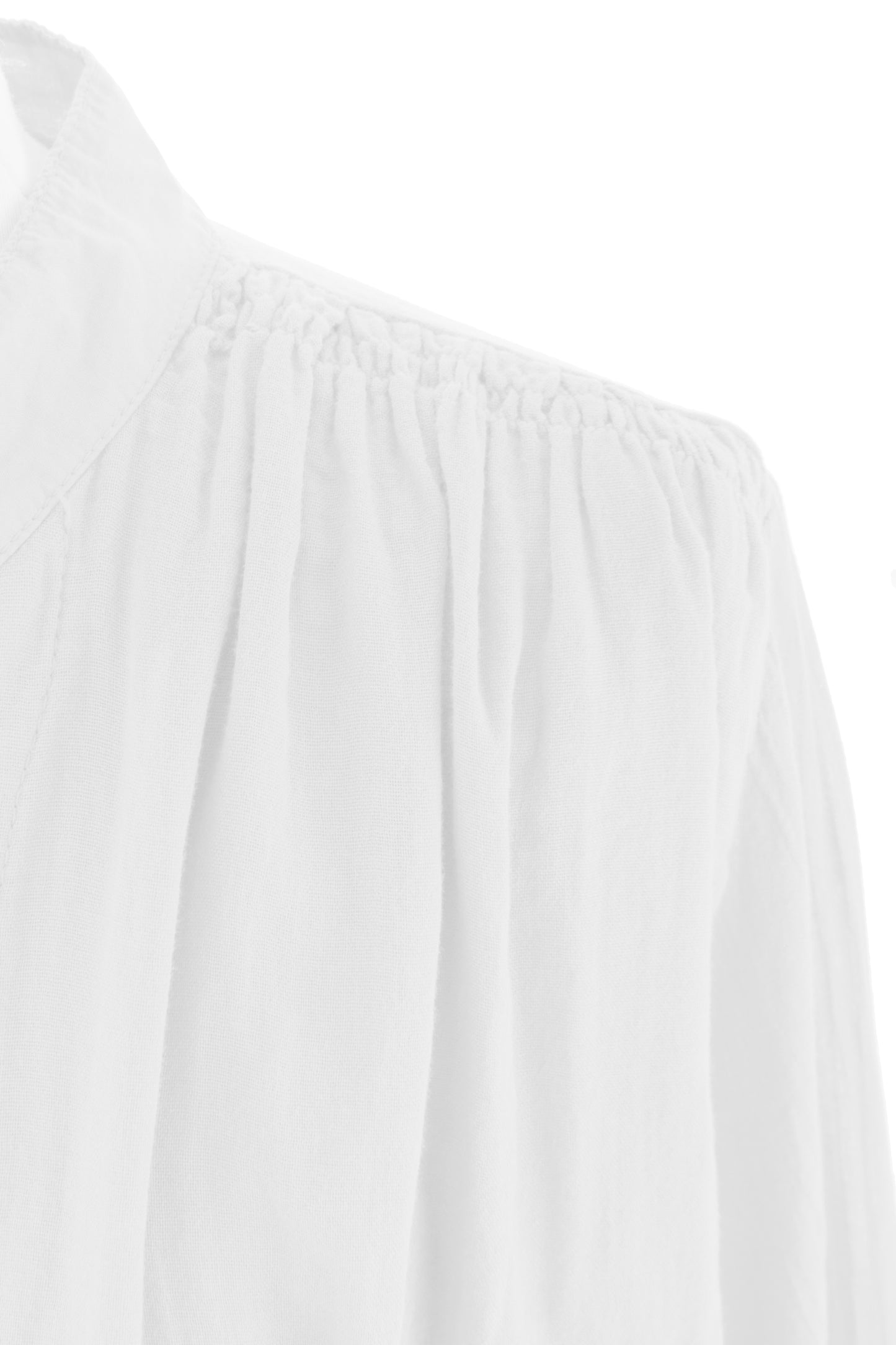 Ruched Shoulder Cotton Top