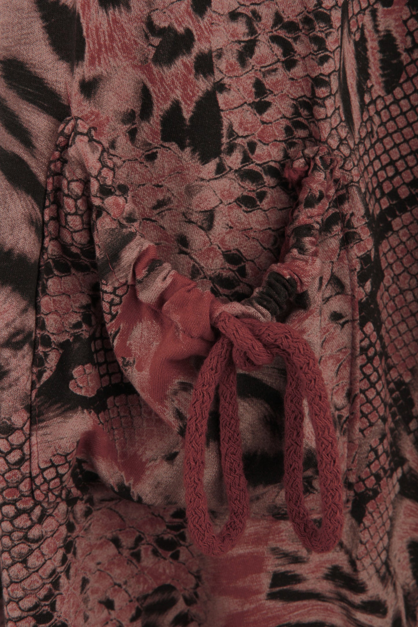 Abstract Leopard Print Cowl Neck Dress
