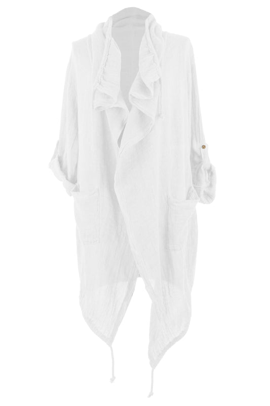 Drawstring Teabag Linen Jacket