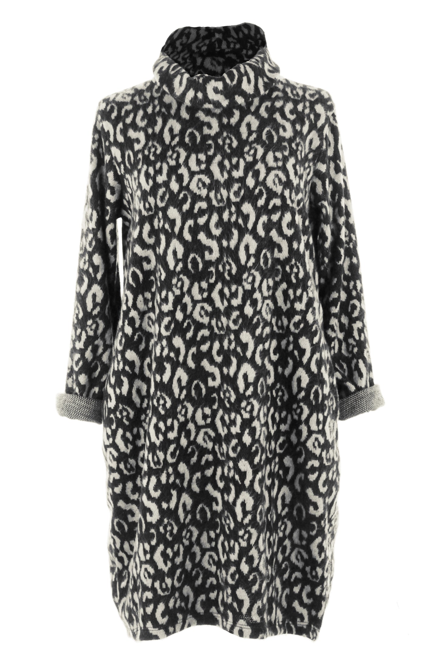 Cowl Cheetah Soft Knit Dress