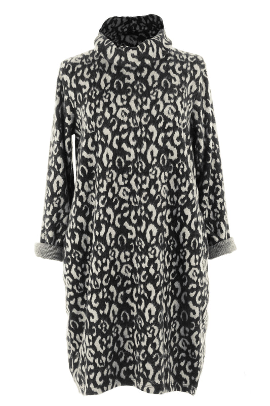 Cowl Cheetah Soft Knit Dress