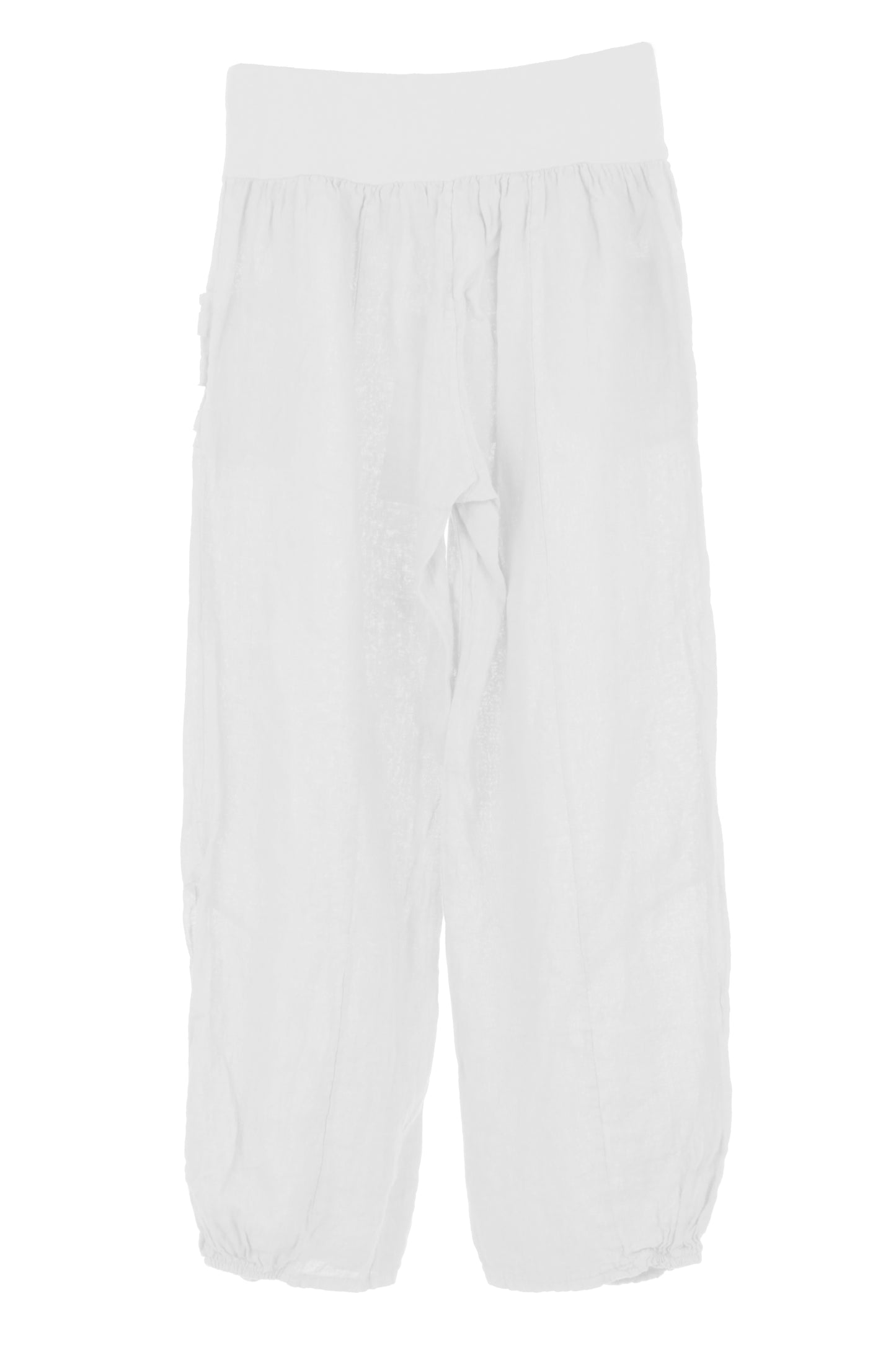Ruched Ankle Linen Trouser