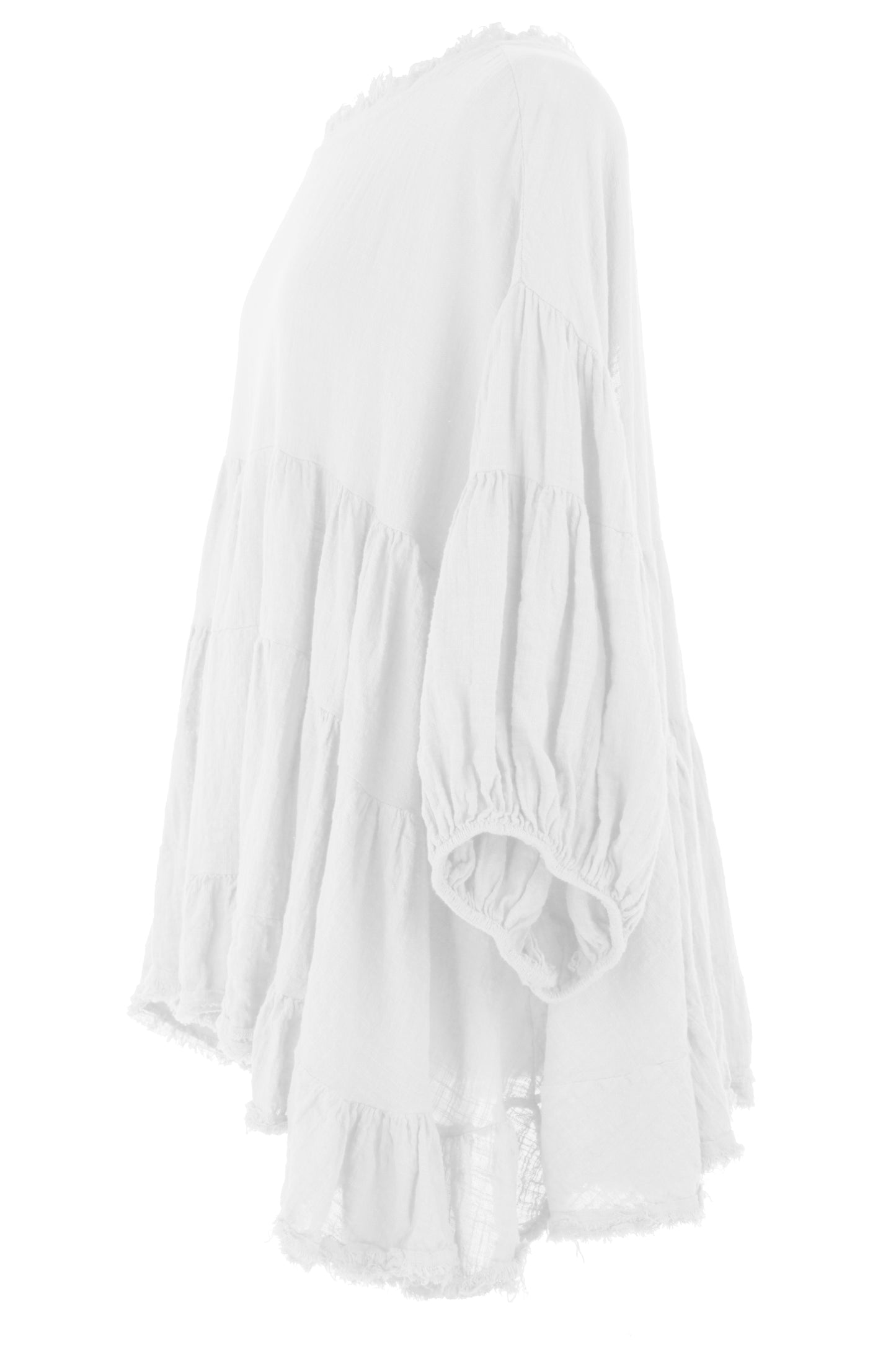 Balloon Sleeve Tiered Top