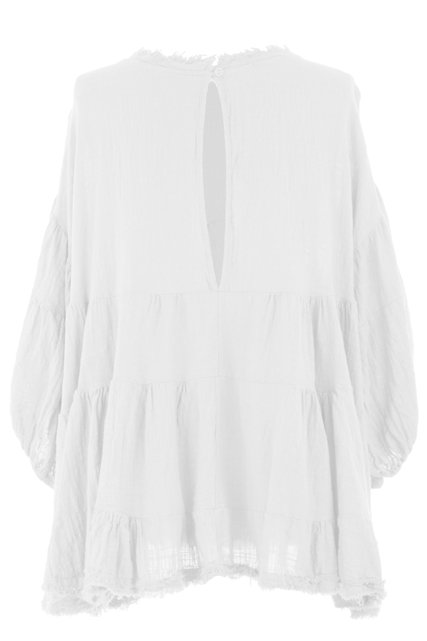 Balloon Sleeve Tiered Top