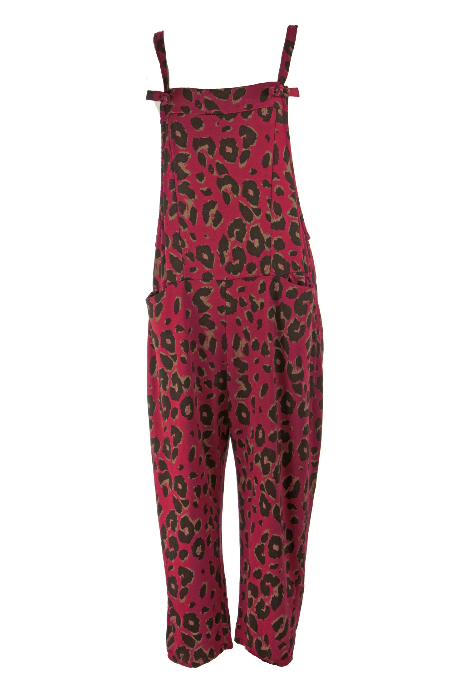 Leopard Jersey Dungarees