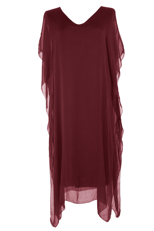 Batwing Silk Kaftan Midi