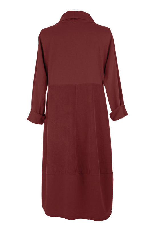 Cowl Corduroy Panel Midi