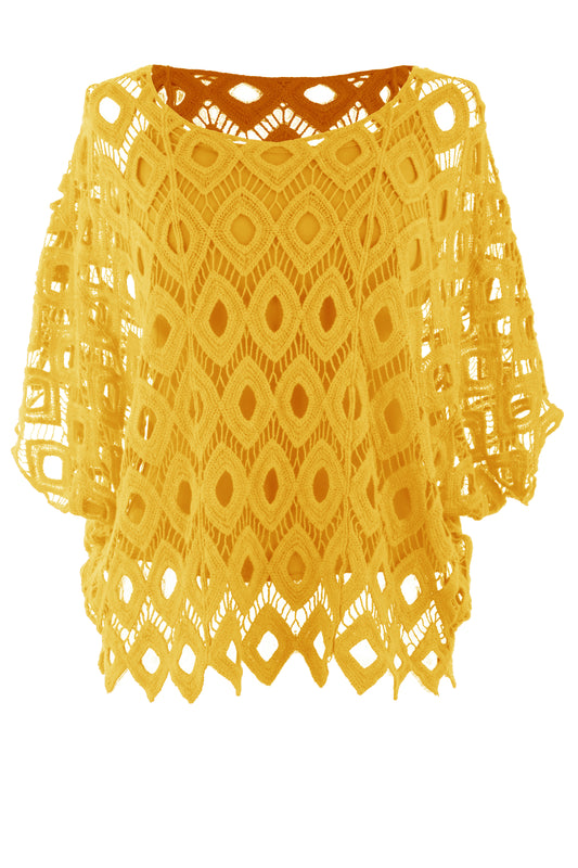 Diamond Crochet Top with Vest