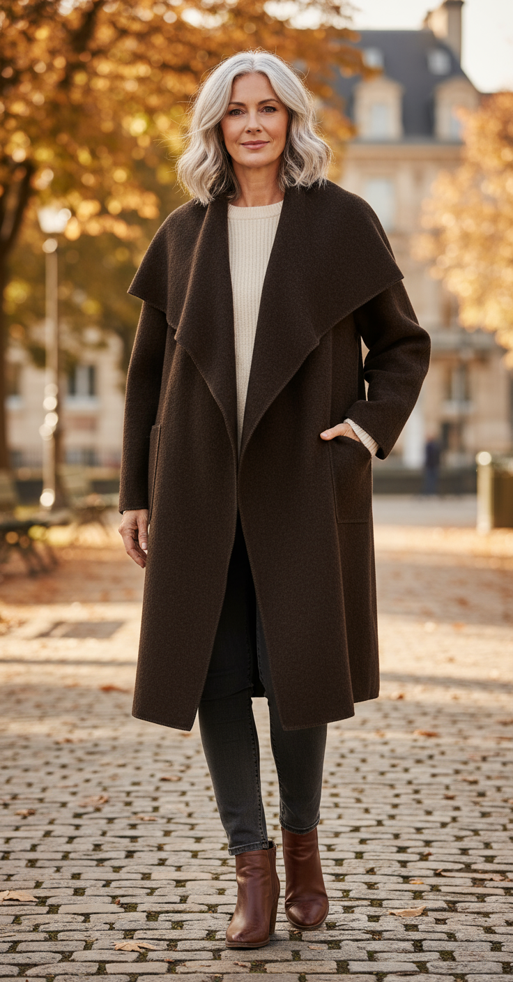 Waterfall Boiled Wool Coat