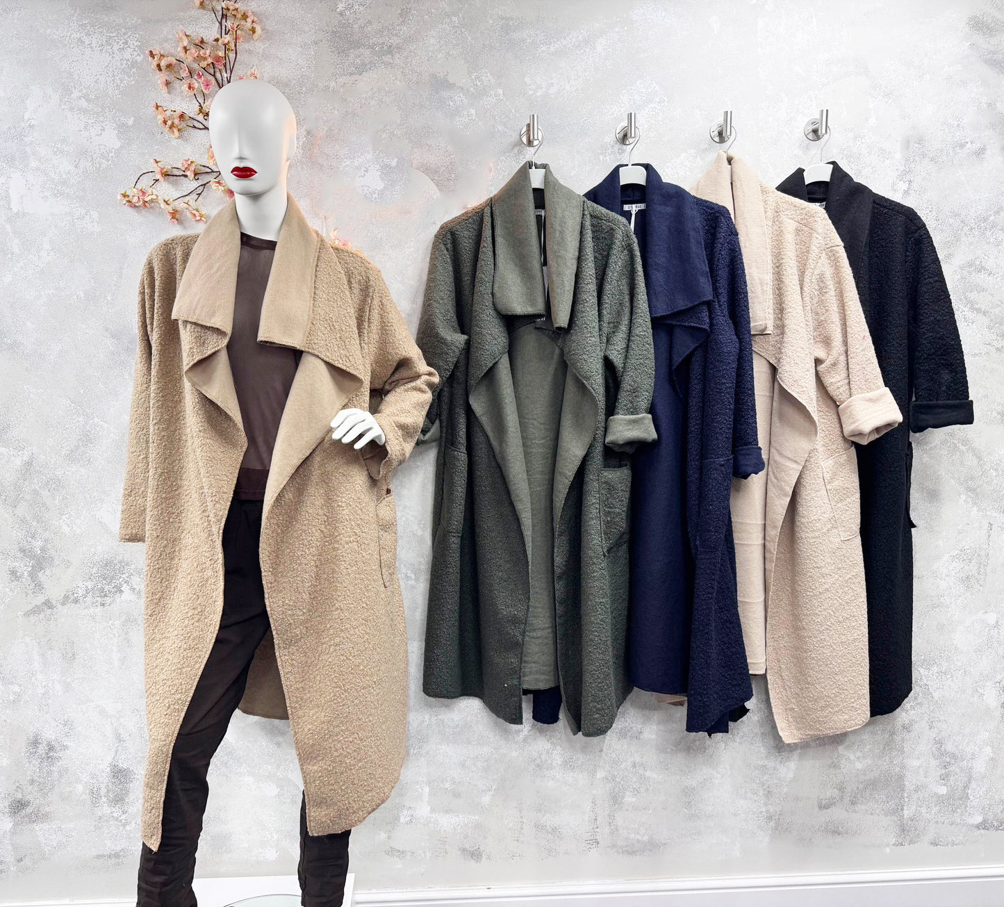 Plain Boucle Coat