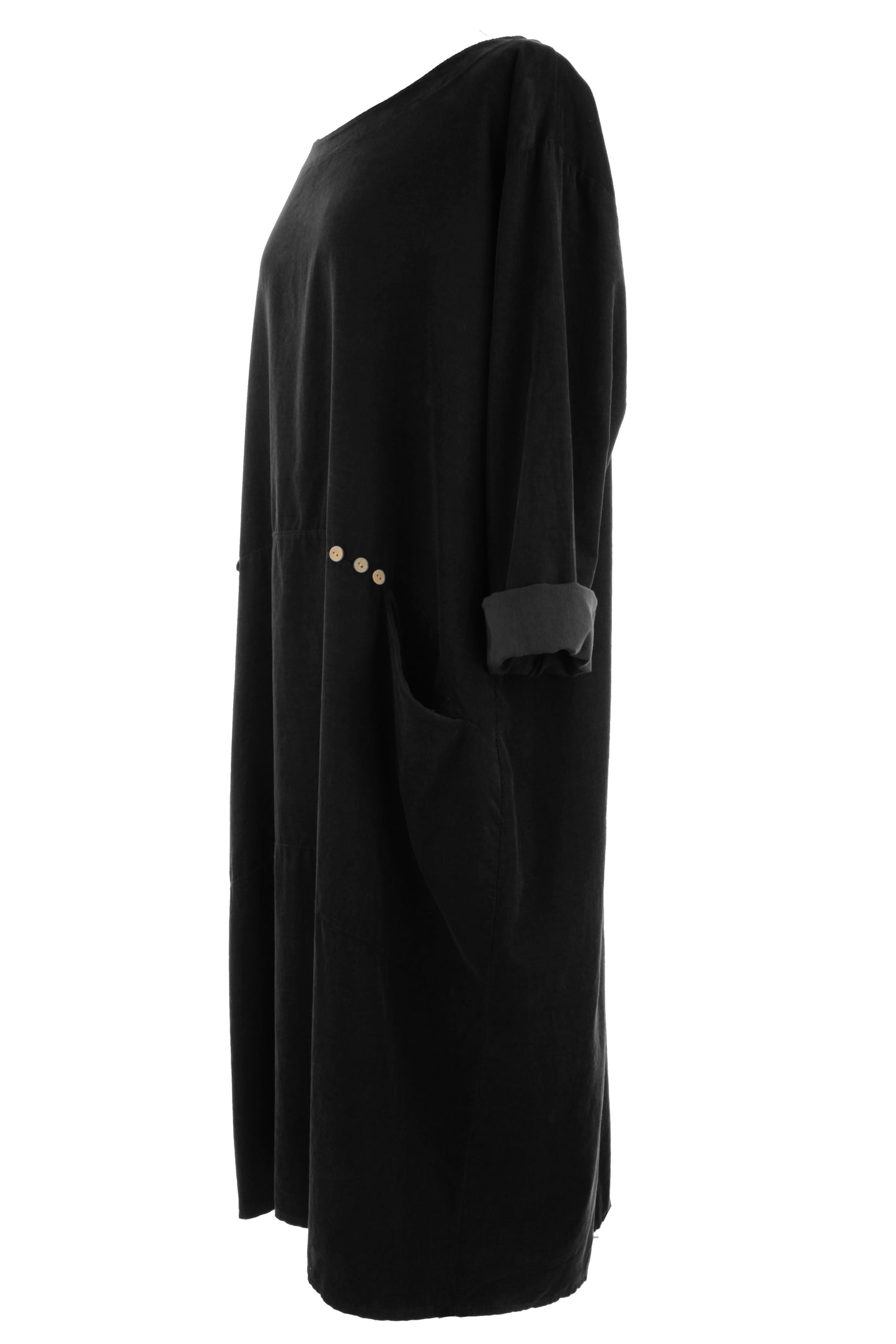 2 Pocket Button Detail Corduroy Midi