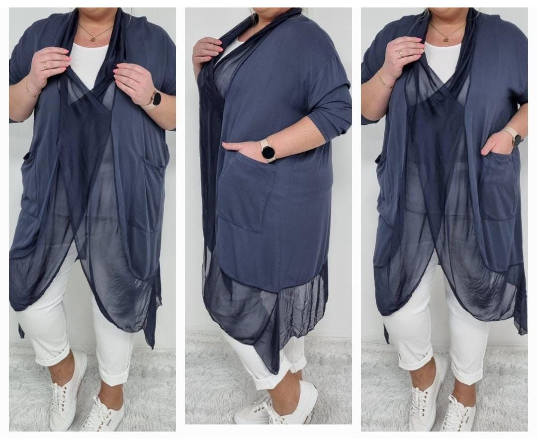 Crossover Silk Panel Tunic
