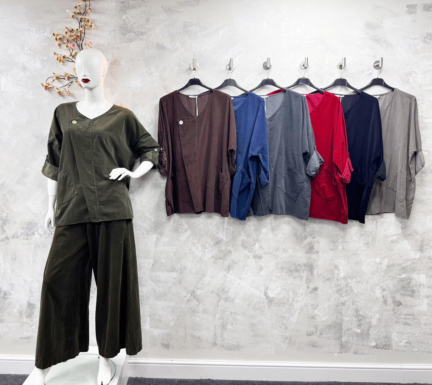 Button Detail 2 Pocket Corduroy Top