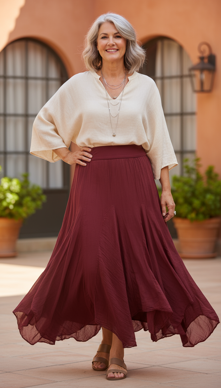 Silk Panel Skirt
