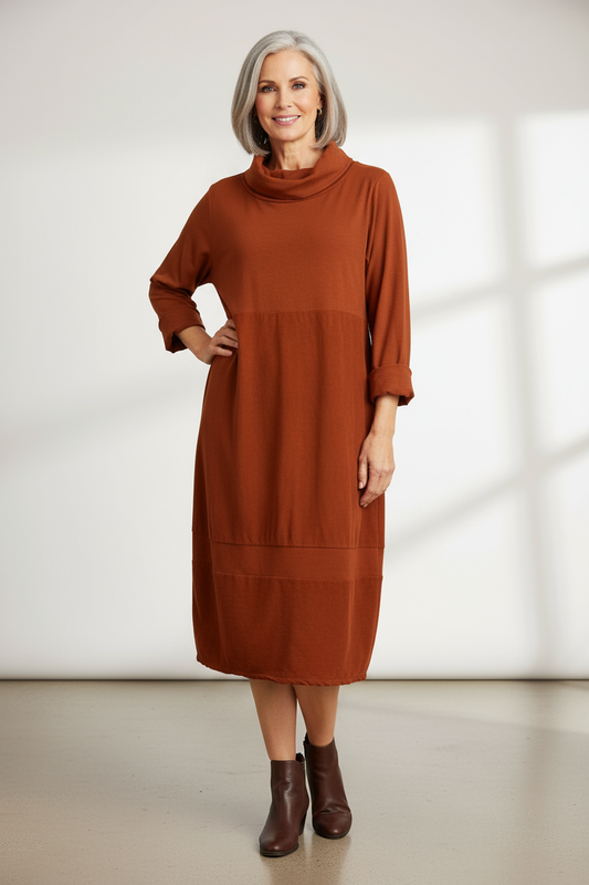 Cowl Corduroy Panel Midi